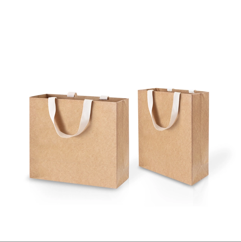 Bolsas de papel blanco de papel kraft con manijas para bolsas de regalo personalización a granel