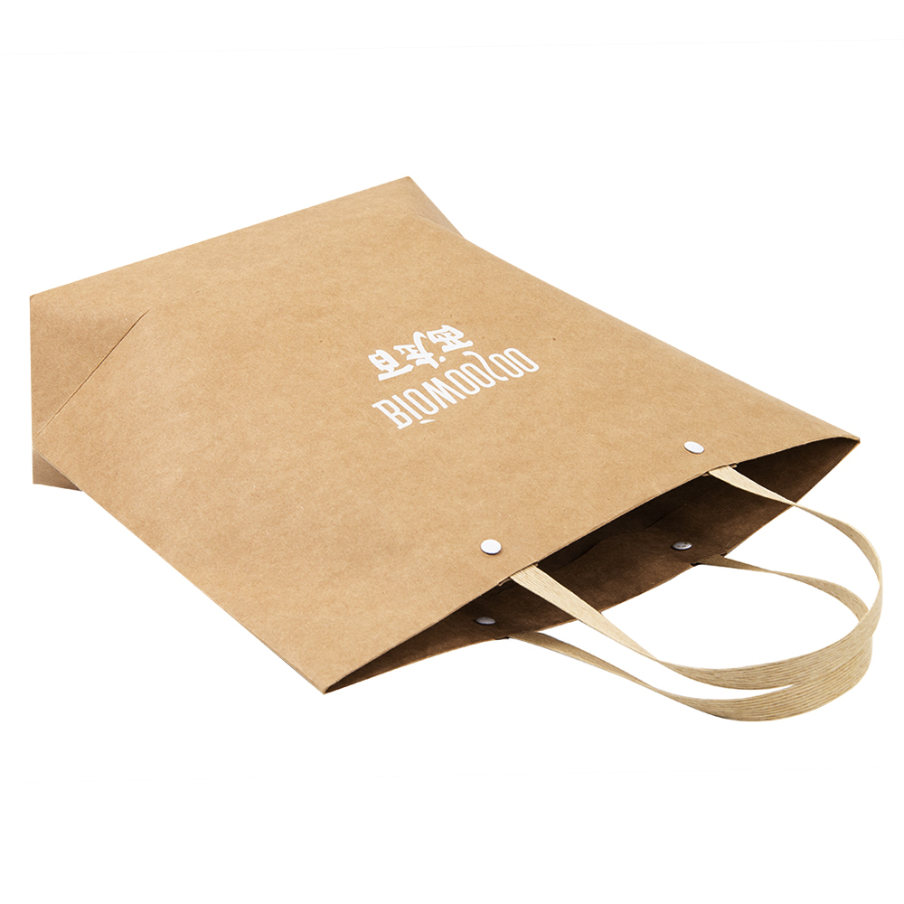 Bolsa de papel Kraft de lujo Lipack con asa plana para embalaje