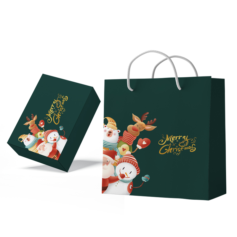 Bolsas de papel personalizadas para la navidad Kraft Bag Bag al por mayor 
